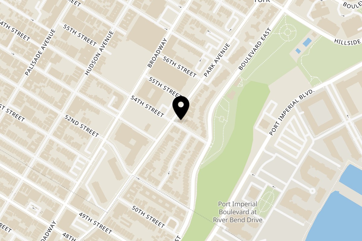 Map showing the location of LITTLE GREEK West New York on 5402 Park Ave in West New York
